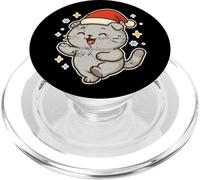 Sorridente Santa Cat Holiday Cheer PopSockets PopGrip per MagSafe