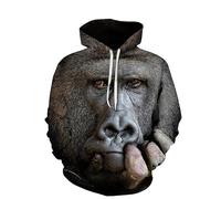Sorridente Scimmia Gorilla Faccia 3D Stampato Felpa con Cappuccio Donne Uomini Divertente Animale Modello Maglione con Cappuccio Felpe