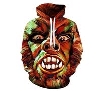 Sorridente Scimmia Gorilla Faccia 3D Stampato Felpa con Cappuccio Donne Uomini Divertente Animale Modello Maglione con Cappuccio Felpe