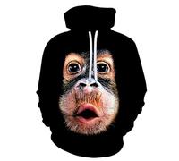 Sorridente Scimmia Gorilla Faccia 3D Stampato Felpa con Cappuccio Donne Uomini Divertente Animale Modello Maglione con Cappuccio Felpe