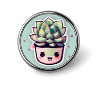 Sorridente Succulente Spilla Distintivo Rotondo Leggero Risvolto Tie Pins Regali Unici Spilla In Metallo Distintivo Per Cappello Camicia Abbigliamento Borse Decorazione