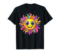 Sorridente Sunburst Gioioso Arcobaleno Energia Maglietta