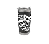 Sorridi adesso Cry Later Chicano Skull Bicchiere termico in acciaio inox doppia parete