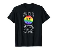 Sorridi se sei gay LGBTQ che esce scherzo Umorismo Maglietta