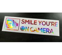 Sorridi, Sei In Ripresa Dash Cam Rosa Oro Neo Cromo Adesivo Per Auto Furgone