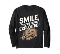 Sorridi Sei sfruttato Anti Capitalismo Maglia a Manica