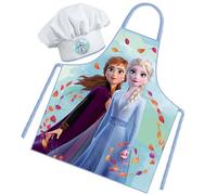 Sorrisini Grembiule Cucina Bambina, Set Chef con Cappello, Vestito Cuoco Bambi, Grembiule e Cappello regolabile per dipingere da pittura, Costume Cuoco Bambino 3-8 Anni Elsa