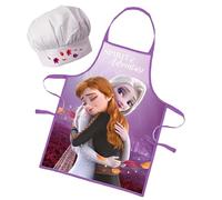 Sorrisini Grembiule Cucina Bambini Frozen, Set Chef con Cappello, Vestito Cuoco Bambino, Grembiule e Cappello regolabile per dipingere, Costume Cuoco Bambino, Elsa Magic