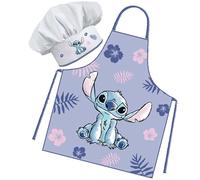 Sorrisini Set Chef Bambino, Grembiule Cucina Bambina, Cappello Chef Bambini, Vestito Cuoco Bambino, Grembiule e Cappello regolabile per dipingere, Costume Cuoco Bambino 3-8 Anni, Lilo