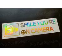 Sorriso Sei Su Fotocamera Dash Cam Oro Ologramma Neo Cromato Auto Van Adesivi