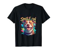 Sorriso sull'amante dei cani colorato giocoso amante degli animali Maglietta