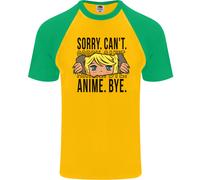 Sorry Can'T Anime Bye Divertente Anti-social DA UOMO S/S Baseball T-Shirt