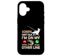 Sorry Cant Talk Im On My Other Line Mulinello Pesce Bass Custodia per iPhone 16