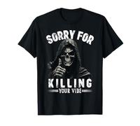 Sorry for Killing Your Vibe Funny Thumbs Up Grim Reaper Meme Maglietta