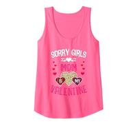 Sorry Girls Mommy Is My Valentine Hearts Leopardo e Plaid Canotta