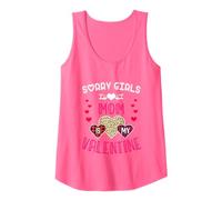 Sorry Girls Mommy Is My Valentine Hearts Leopardo e Plaid Canotta