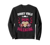 Sorry Girls Mommy Is My Valentine Hearts Leopardo e Plaid Felpa