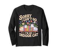 Sorry I Cant Go Im An Indoor Cat Cat Owners Introverts Maglia a Manica