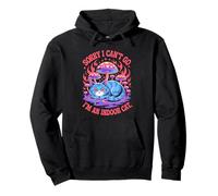Sorry I Cant Go Im An Indoor Cat Homebodies Playful Humor Felpa con Cappuccio