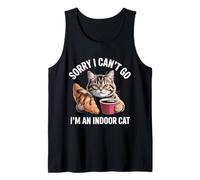 Sorry I Can't Go I'm An Indoor Cat Mangia Pane Divertente Canotta