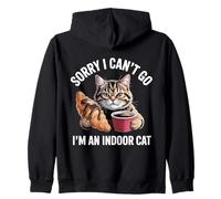 Sorry I Can't Go I'm An Indoor Cat Mangia Pane Divertente Felpa con Cappuccio