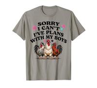 Sorry I Cant Have Plans with My Boys Chicken Rooster Maglietta