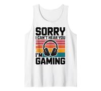 Sorry I Can't Hear You I'm Gaming Retro Headset Funny Gamer Canotta