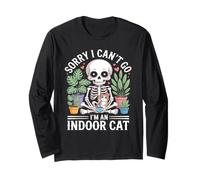 Sorry I Can't I Have Plans with My Indoor Cat Cat Owners Maglia a Manica