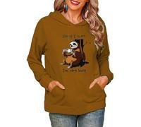 Sorry I Can't I'm Very Busy Coffee Bradipo 3D Stampato Donne Peluche Felpe Moda Felpa con Cappuccio Manica Lunga con Cappuccio Pullover Top