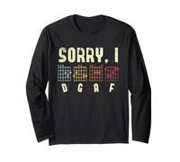 Sorry I DGAF Guitar Players Guitar Lover Bass Player Chords Maglia a Manica