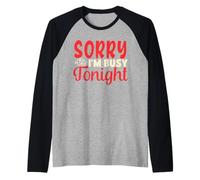 Sorry I'm Busy Tonight Voodoo Doll Shirt Donna Uomo Halloween Maglia con Maniche Raglan