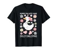 Sorry I'm Late I Was Dilly Dallying Boho Floral Goose Maglietta