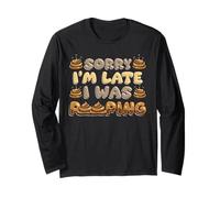 Sorry I'm Late I Was Pooping Divertente Bagno Umorismo Maglia a Manica