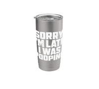 Sorry I'm Late I was Pooping Funny Meme Bicchiere termico in acciaio inox doppia parete