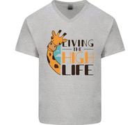 Sorry I'M Late My Alaska Era Seduto On Me Uomo Scollo A V Cotone T-Shirt