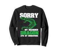 Sorry My Bearded Dragon Ate My Homework Divertente Pogona Felpa