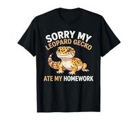 Sorry My Leopard Gecko Ate My Homework Beardie Lizard Animali Domestici Maglietta