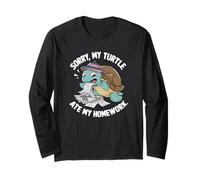 Sorry My Turtle Ate My Homework - Maglietta Divertente per Bambini Maglia a Manica
