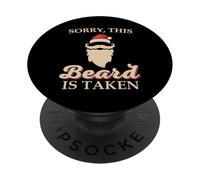 Sorry This Beard is Taken - Camicia natalizia da uomo con barba di Babbo Natale PopSockets PopGrip Adesivo
