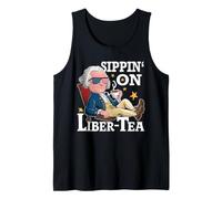 Sorseggiando Il Liber-Tea George Washington con Occhiali da Sole Canotta