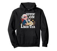 Sorseggiando Il Liber-Tea George Washington con Occhiali da Sole Felpa con Cappuccio