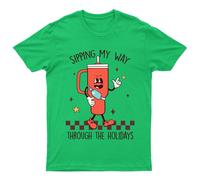 Sorseggiando la mia strada attraverso t-shirt unisex regalo retrò...