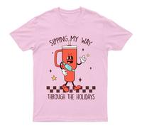 Sorseggiando la mia strada attraverso t-shirt unisex regalo retrò...