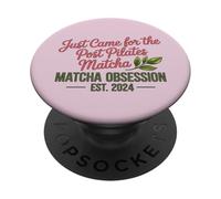 Sorseggiando Matcha: Un divertente pilates per gli amanti del tè verde PopSockets PopGrip Adesivo