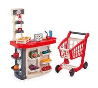 Simba 1676 Ecoiffier Cassa con scaffali e Carrello con 18 accessori per fantasti