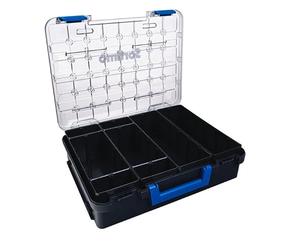 Sortimo T-BOXX 330 con 4 Insetbox H95 - Conservazione perfetta per materiali lunghi come viti e barre di ancoraggio. Coperchio trasparente, divisori flessibili