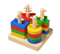 Sorting and Stacking Toys - Shape Color Recognition Blocks | Stacking Toys Wooden Shape | Educational Matching Game | Early Learning Playset For Kids Aged 3-6 Years Old