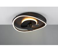SORTLAND PLAFONIERA LED 30W 3500lm, 2700 - 6500K ONDA NERO OPACO CON VENTILATORE CON VENTOLA CON FUNZIONE INVERSIONE ROTAZIONE X FUNZIONE INVERNALE CON TELECOMANDO MULTIFUNZIONE REGOLAZIONE INTENSITA'