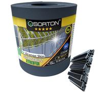 Sorton® - Strisce frangivista per tappetini a doppia asta, per recinzione da giardino, in polipropilene, a doppia asta, ideali per recinzioni da giardino, strisce frangivista, 19 cm x 26 m - RAL7016