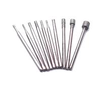 SORTZ 10Pcs 0.8-5mm 2.35mm Rotary Diamond Burr Core Drill Bit Incisione Gambo for Piastrelle di Vetro Rettifica Utensile Rotante a Testa Cava